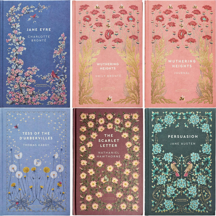 The Gothic & Passionate Romances Collection: Jane Eyre, Wuthering Heights, Tess of d’Urbervilles, Scarlet Letter, Persuasion (Hardcover, 5 Books) with Journal in an Exquisite Cranford Edition