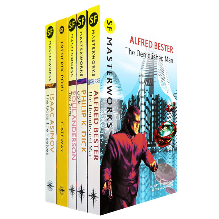 SF Masterworks Collection: Cosmic Exploration & Scientific Discoveries in Gods Themselves by Isaac Asimov, Gateway by Frederik Pohl, Tau Zero by Poul Anderson & More (5-Book Set)