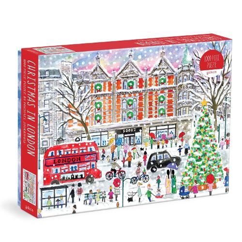 Galison 9780735378353 Michael Storrings Christmas 1000 Piece Puzzle Fun and Challenging Activity with Bright and Bold Artwork of The London Holiday Season for Adults and Families, Multicoloured