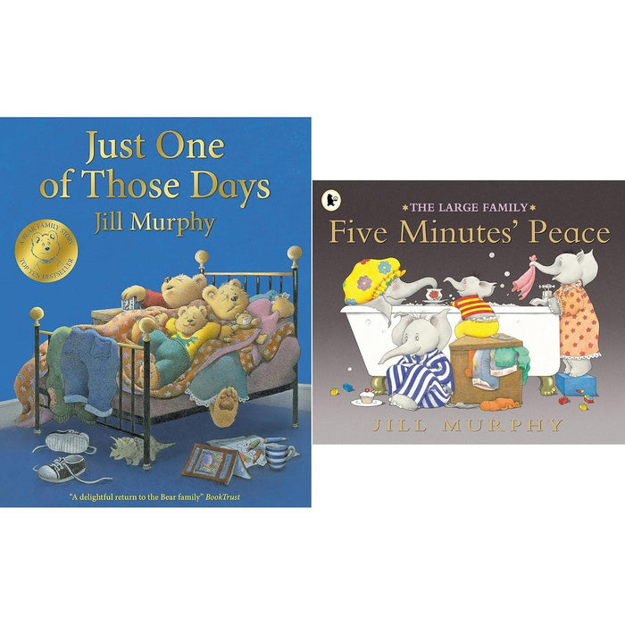 Bear & Large Family Collection by Jill Murphy: Five Minutes Peace, Mr Large in Charge, Whatever Next, Peace at Last & More - Classic Illustrated Picture Books (8-Book Set)