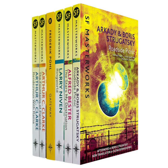 SF Masterworks Collection: Space Exploration, First Contact & Cosmic Mysteries in Rendezvous with Rama, Fountains of Paradise, Gateway, Ringworld, Stars My Destination & Roadside Picnic (6-Book Set)