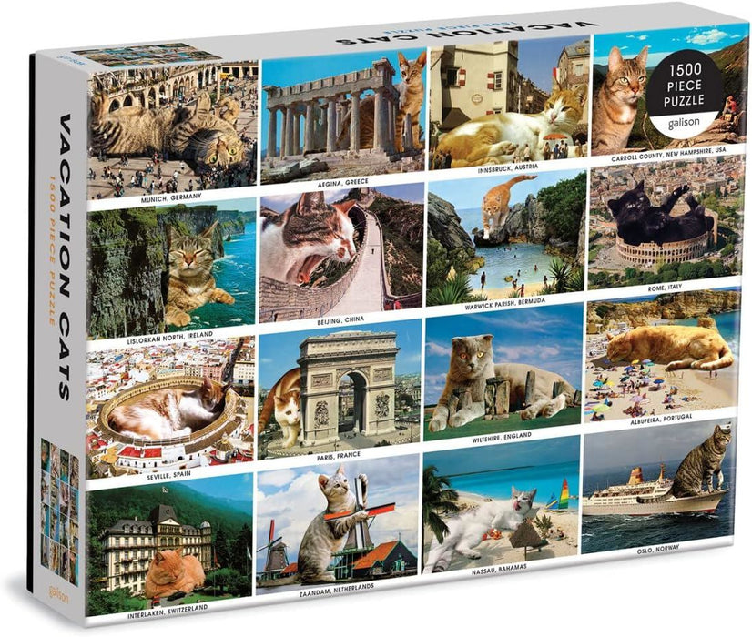 Galison 9780735369504 Vacation Cats 1500 Piece Puzzle