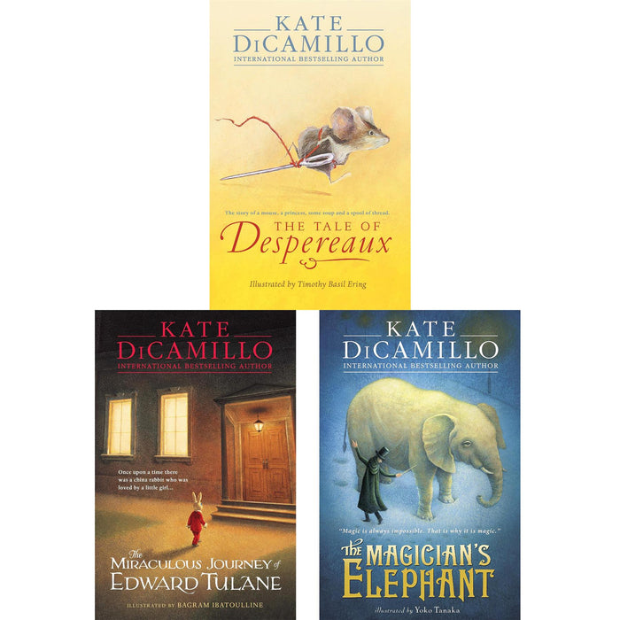 Kate DiCamillo’s Magical Collection: The Tale of Despereaux, The Miraculous Journey of Edward Tulane, and The Magician’s Elephant – Tales of Courage, Love, and Wonder