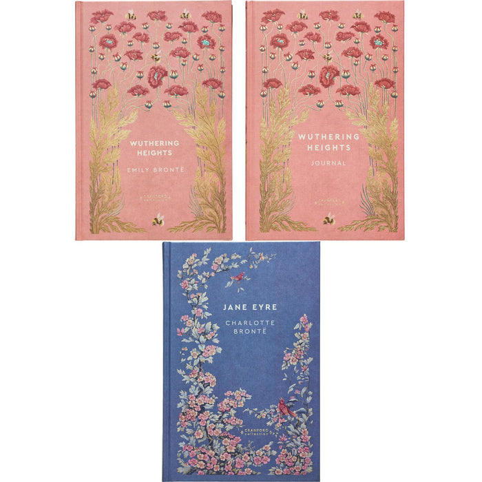 Wuthering Heights & Jane Eyre by the Brontë Sisters (Hardcover) & Journal – Cranford Collection Set of Gothic Romance, Passion, and Self-Discovery on the Yorkshire Moors