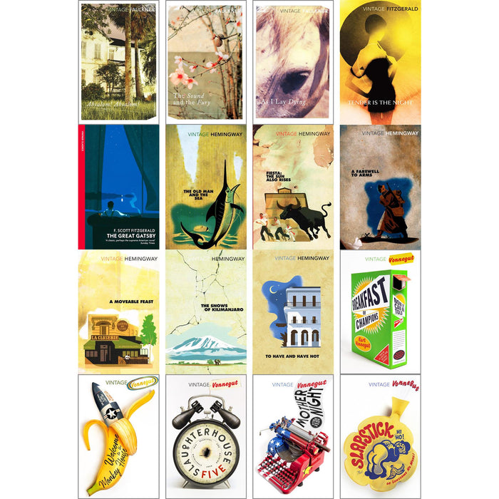 Classic American Collection – 16 Iconic Works by Faulkner, Hemingway, Vonnegut & Fitzgerald (Vintage Paperback Edition, 16-Book Set)