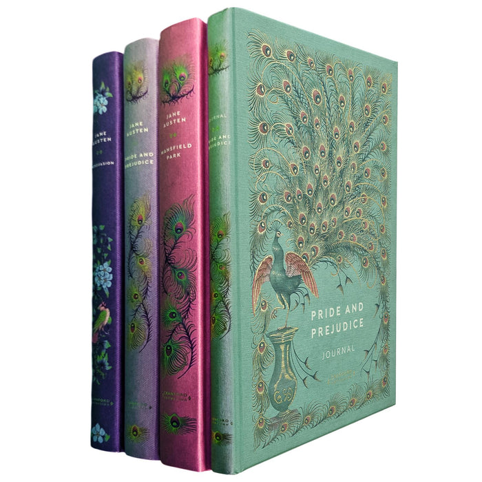 Pride and Prejudice, Persuasion, and Mansfield Park by Jane Austen (Hardcover) with Pride and Prejudice Journal – A Cranford Edition Set of Romance, Second Chances, and Timeless Elegance