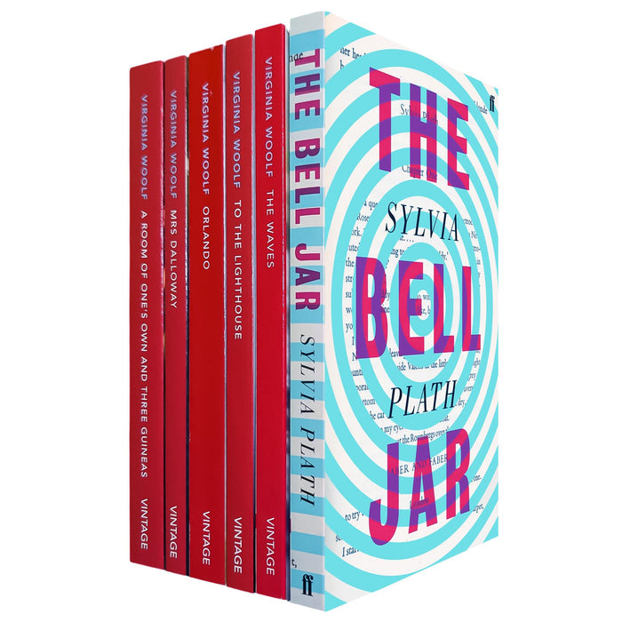 Virginia Woolf & Sylvia Plath Collection: Exploring Feminism, Time & Identity with A Room of One's Own, Mrs Dalloway, Orlando, To the Lighthouse, The Waves & The Bell Jar (6-Book Set)