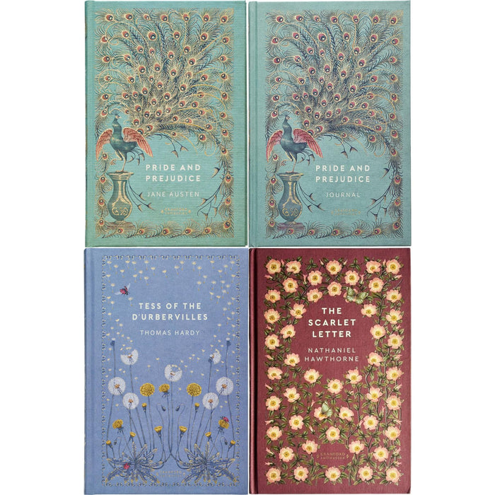 Pride and Prejudice by J. Austen, Tess of the d’Urbervilles by T. Hardy & The Scarlet Letter by N. Hawthorne (Hardcover, 3 Books) with Journal – A Cranford Edition Set of Love, Fate & Redemption