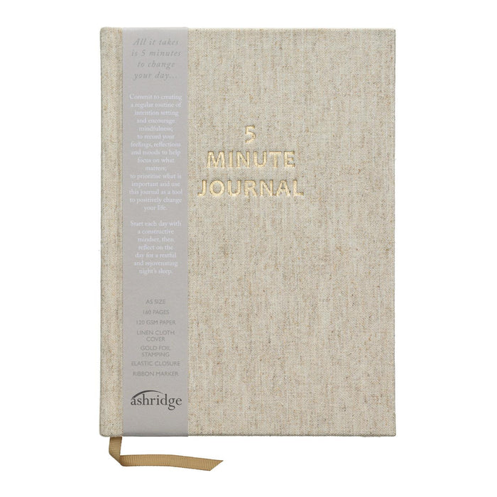 Ashridge Linen Gratitude Journal â€“ Daily Mindfulness & Reflection Notebook (A5, 160 Pages)