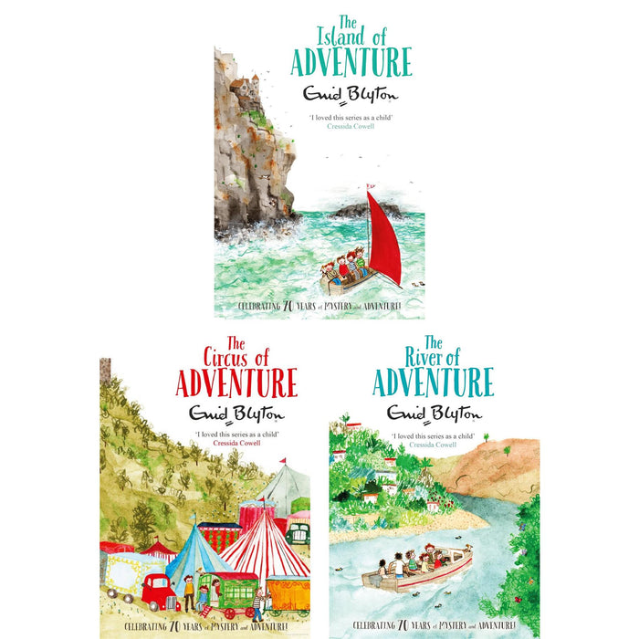 Enid Blyton Adventure Series – 3-Book Set: Island, Circus & River Adventures for Young Explorers (Paperback Collection)