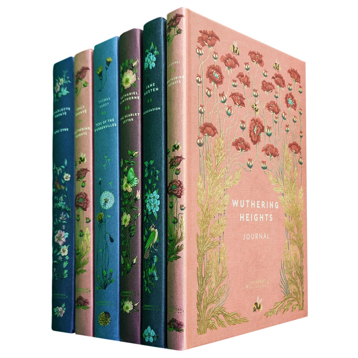 The Gothic & Passionate Romances Collection: Jane Eyre, Wuthering Heights, Tess of d’Urbervilles, Scarlet Letter, Persuasion (Hardcover, 5 Books) with Journal in an Exquisite Cranford Edition