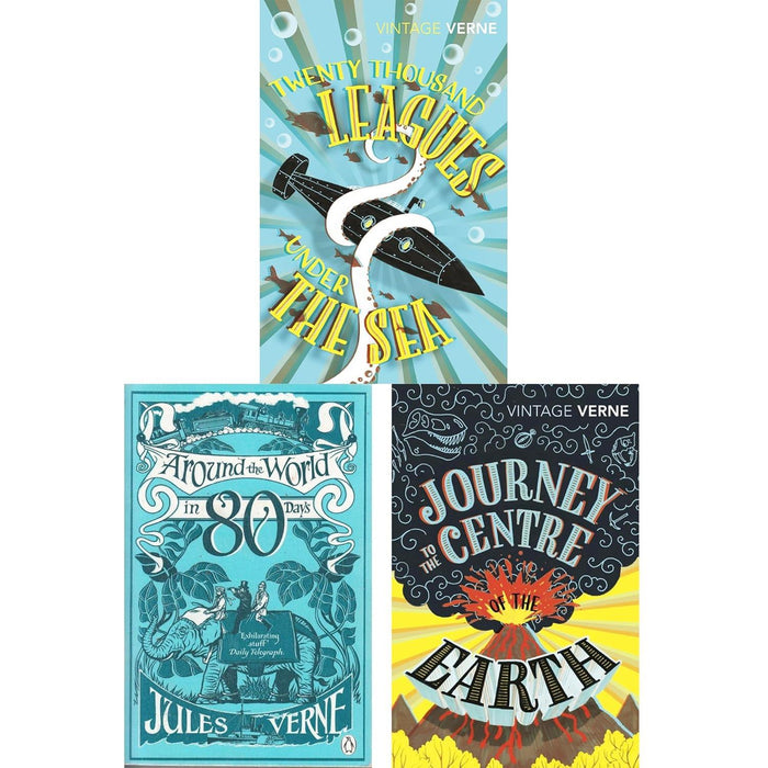 Jules Verne Odyssey Collection – Twenty Thousand Leagues Under the Sea, Around the World in Eighty Days & Journey to the Centre of the Earth (3-Book Set)