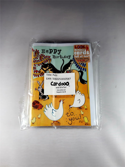 Card 6 Pack: Birthday Doodles: Pets