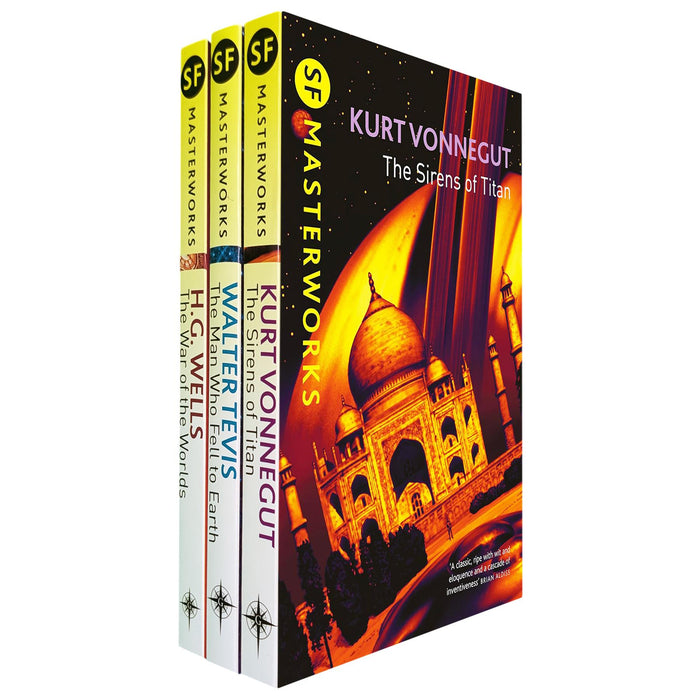 SF Masterworks Collection: Alien Invasions, Cosmic Exploration & Human Struggles in War of the Worlds by H.G. Wells, The Man Who Fell to Earth & Sirens of Titan (3-Book Set)