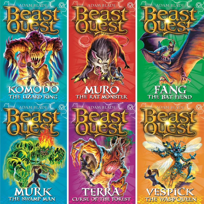 Beast Quest 30-Book Collection by Adam Blade: Fang the Bat Fiend, Komodo the Lizard King, Tecton the Armoured Giant & More – Complete Series 6-10 Adventure Set for Young Fans