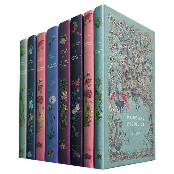 The Romance & Tragedy Collection: Pride and Prejudice, Wuthering Heights, Tess of the d’Urbervilles, The Scarlet Letter & More (Hardcover, 6 Books) with 2 Journals in a Beautiful Cranford Edition