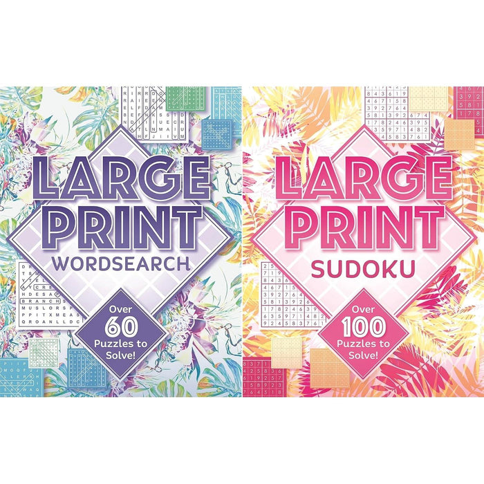 Large Print Puzzles Collection: Wordsearch & Sudoku (2-Book Set)