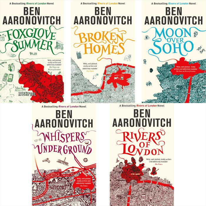 The Rivers of London Collection by Ben Aaronovitch: Five Gripping Novels of Magical Investigations – Rivers of London, Moon Over Soho, Whispers Under Ground, Broken Homes, and Foxglove Summer