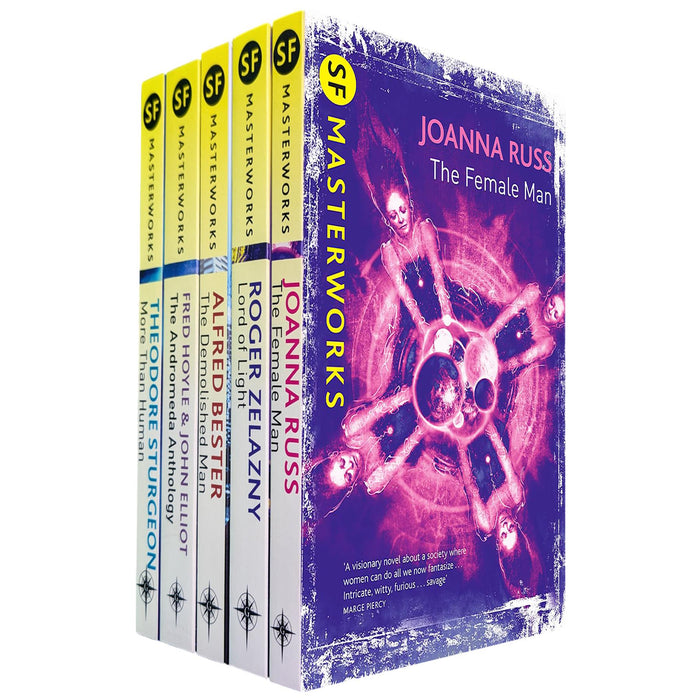 SF Masterworks Human Mind Collection: Exploring Self, Identity & Intelligence in More Than Human, Andromeda Anthology, The Demolished Man, Lord of Light, Female Man (5-Book Set)