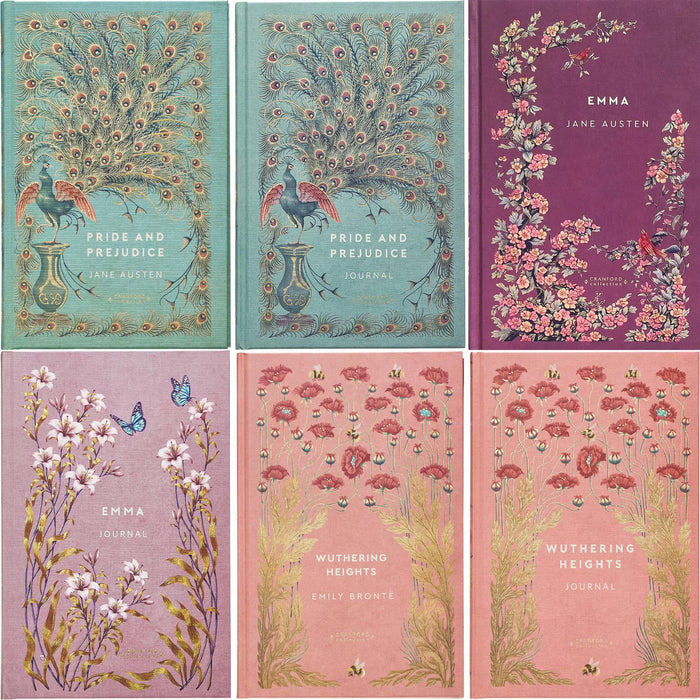 The Pride and Prejudice, Emma & Wuthering Heights Collection (Hardcover, 3 Books + 3 Journals) – An Exquisite Cranford Edition Set of Romance, Society & Gothic Literature