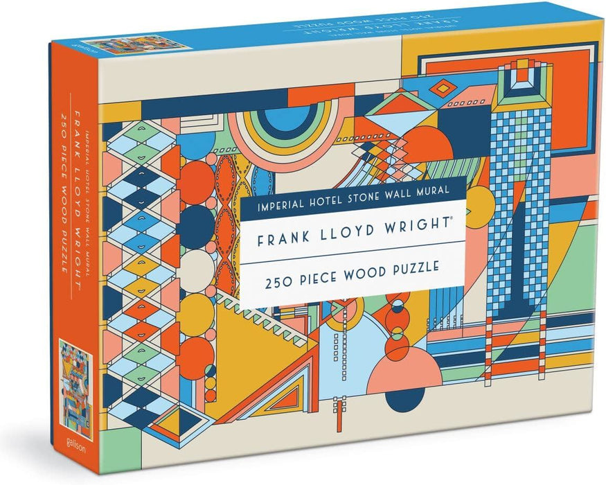 Galison 9780735373136 Frank Lloyd Wright Imperial Hotel Stone Wall Mural Wooden Jigsaw Puzzle, Multicoloured, 250 Pieces