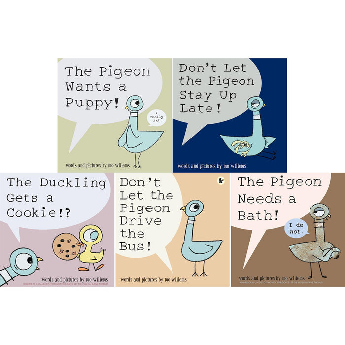 The Pigeon Series by Mo Willems: Don't Let the Pigeon Drive the Bus, Wants a Puppy, Duckling Gets a Cookie, Stay Up Late & Needs a Bath - A Hilarious Award-Winning Collection (5-Book Set)