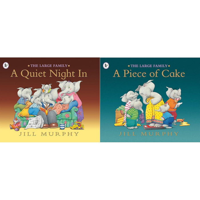 Bear & Large Family Collection by Jill Murphy: Five Minutes Peace, Mr Large in Charge, Whatever Next, Peace at Last & More - Classic Illustrated Picture Books (8-Book Set)