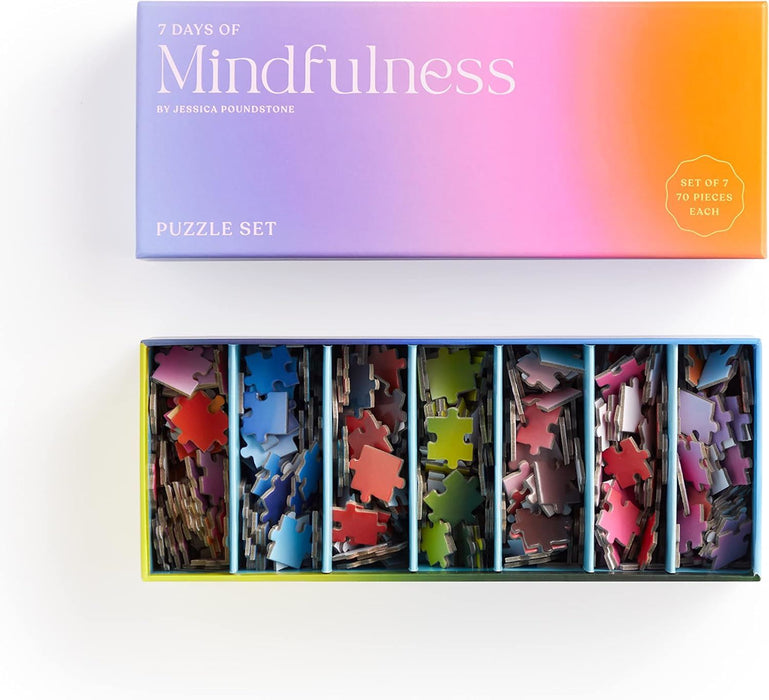 Galison 9780735377943 Mindfulness Set – 7 70-Piece Puzzles for Each Day of The Week for Meditation Restoration Reinvigoration