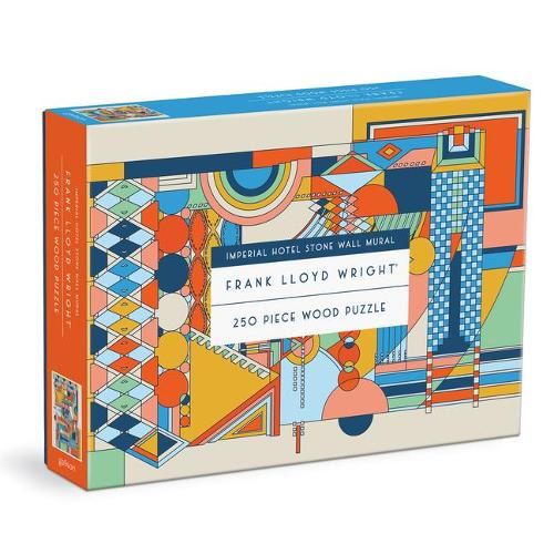 Galison 9780735373136 Frank Lloyd Wright Imperial Hotel Stone Wall Mural Wooden Jigsaw Puzzle, Multicoloured, 250 Pieces