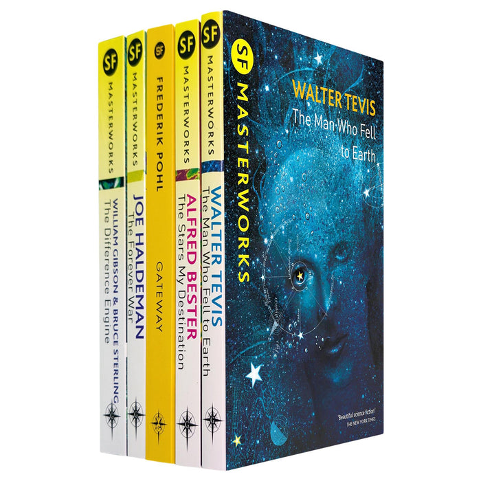 SF Masterworks Collection: Sci-Fi Classics of Technology & Space Exploration in The Difference Engine by Gibson & Sterling, The Forever War by Haldeman, Gateway by Pohl & More (5-Book Set)