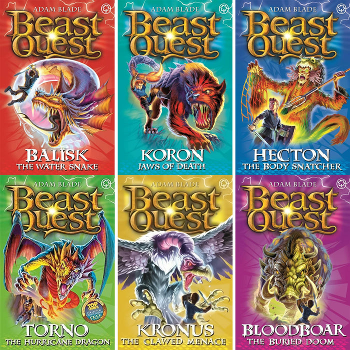 Beast Quest 30-Book Collection by Adam Blade: Fang the Bat Fiend, Komodo the Lizard King, Tecton the Armoured Giant & More – Complete Series 6-10 Adventure Set for Young Fans