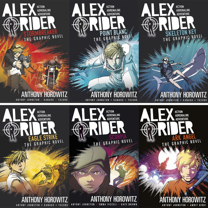 Alex Rider Graphic Novel Collection: Complete 6-Book Spy Thriller Set – Stormbreaker, Point Blanc, Skeleton Key & More (Hardcover) – Action-Packed Espionage for Young Readers