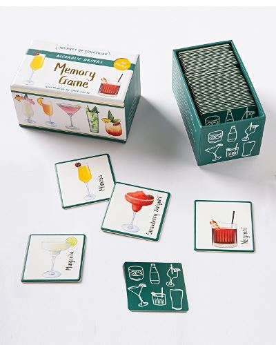 Memory Game: Alcoholic Drinks: A fun, fast-paced, dinner party game for adults, with 60 cards in a plastic-free box