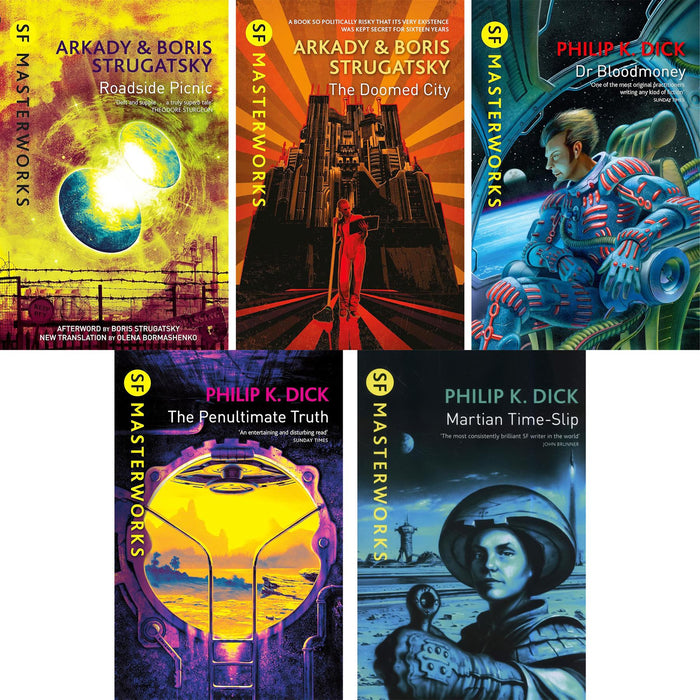 SF Masterworks Collection by Dick & Strugatsky Brothers: Post-Apocalyptic Survival & Rebuilding Society in Roadside Picnic, Doomed City, Dr. Bloodmoney, Penultimate Truth & Martian Time Slip (5-Book Set)