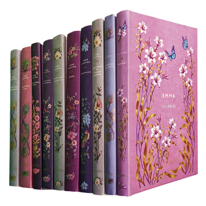 The Complete Jane Austen Collection (Hardcover, 8 Books) with Pride and Prejudice & Emma Journals – A Cranford Collection Set Celebrating Timeless Romance, Society, and Elegant Keepsakes