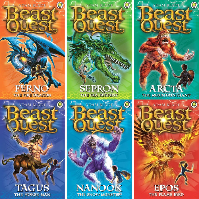 Beast Quest 30-Book Collection by Adam Blade: Ferno the Fire Dragon, Sepron the Sea Serpent, Arcta the Mountain Giant & More – Complete Series 1-5 Adventure Set for Young Fans