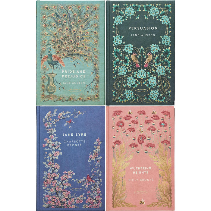 Pride and Prejudice & Persuasion by Jane Austen + Jane Eyre & Wuthering Heights by the Brontë Sisters (Hardcover, 4 Books) – A Cranford Edition Set of Romance, Strength & Gothic Drama