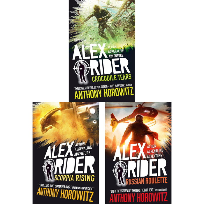 Alex Rider Mission Series (Parts 8, 9 & 10): Crocodile Tears, Scorpia Rising & Russian Roulette – Action-Packed Spy Adventures for Young Readers by Anthony Horowitz