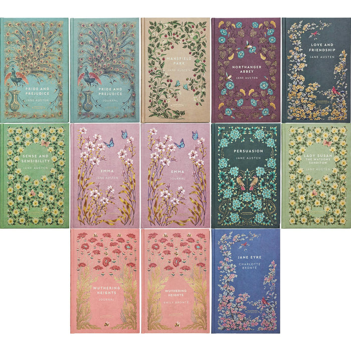 The Brontë Sisters & Jane Austen Collection (Hardcover, 10 Books) with Pride and Prejudice, Emma & Wuthering Heights Journals – A Cranford Edition Set of Timeless Romance, Society & Keepsakes