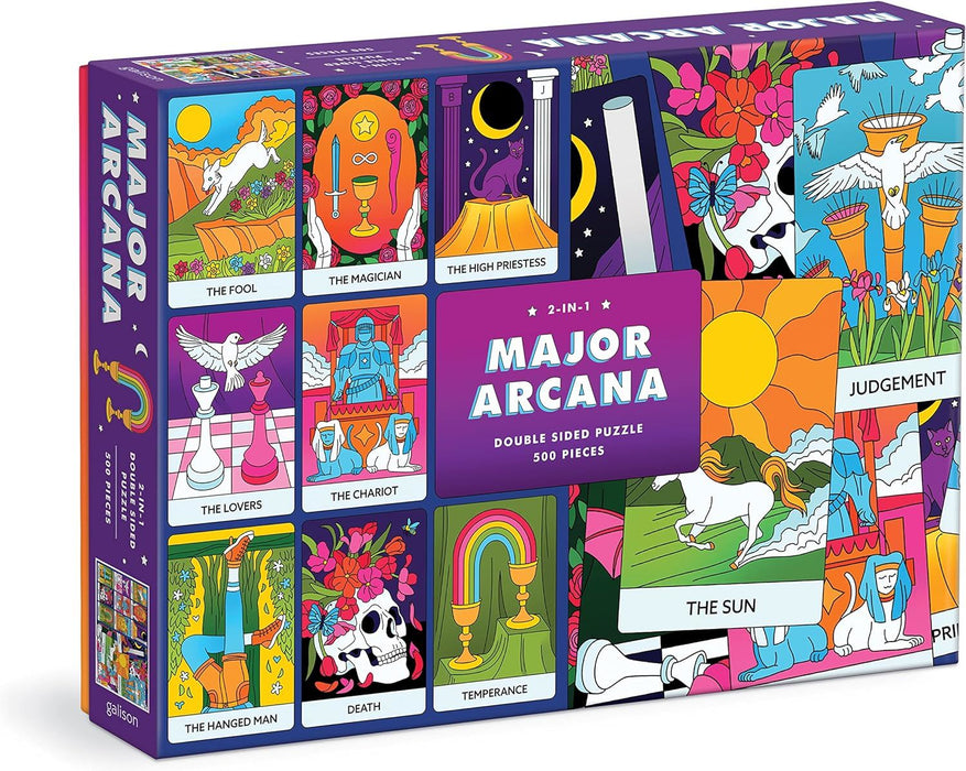 Galison 9780735373297 Major Arcana Double-Sided Jigsaw Puzzle, Multicoloured, 500 Pieces