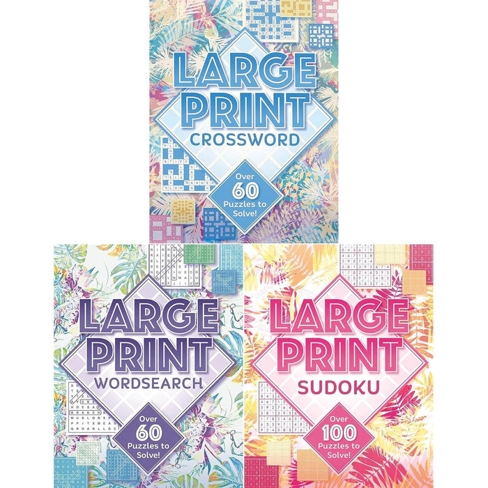 Large Print Puzzles Collection: Crosswords, Wordsearch & Sudoku (3-Book Set)