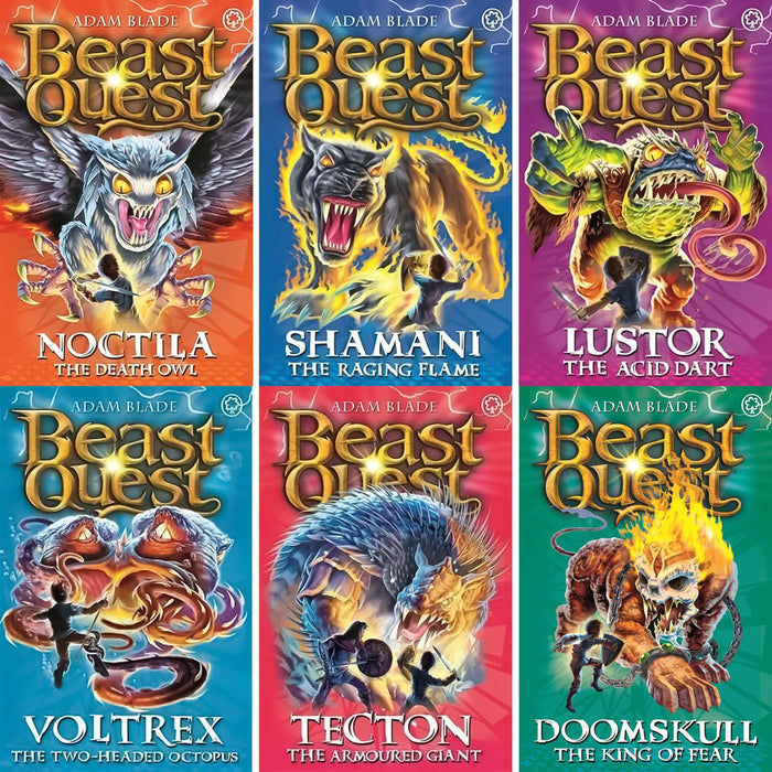 Beast Quest 30-Book Collection by Adam Blade: Fang the Bat Fiend, Komodo the Lizard King, Tecton the Armoured Giant & More – Complete Series 6-10 Adventure Set for Young Fans
