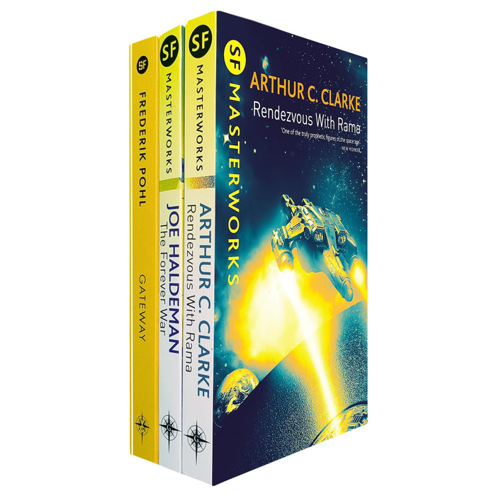 SF Masterworks Collection: Space Warfare, Alien Encounters & Cosmic Discoveries in Gateway by Frederik Pohl, The Forever War by Joe Haldeman & Rendezvous with Rama by Arthur C. Clarke (3-Book Set)