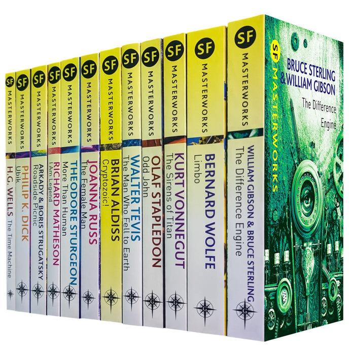 SF Masterworks Quick Reads Essentials – 12 Unique Voices in Time Travel, Dystopia, and Cosmic Satire by Wells, Dick, Russ, Vonnegut & More (12‑Book Set)
