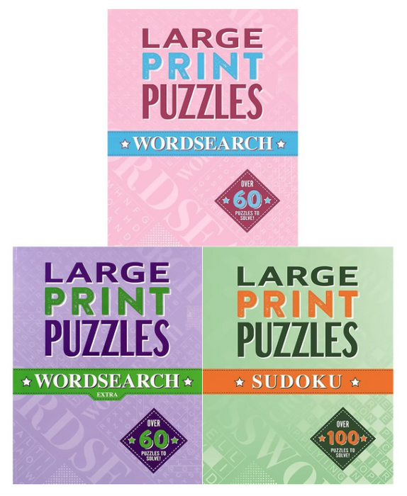 Large Print Puzzles Collection: Wordsearch, Wordsearch Extra & Sudoku