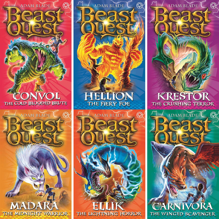 Beast Quest 30-Book Collection by Adam Blade: Fang the Bat Fiend, Komodo the Lizard King, Tecton the Armoured Giant & More – Complete Series 6-10 Adventure Set for Young Fans