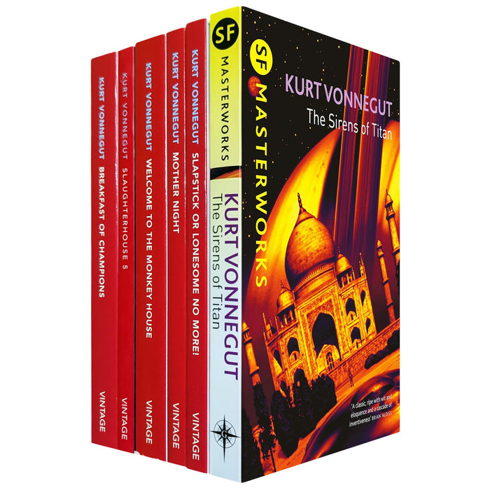 Kurt Vonnegut Satirical & Sci-Fi Collection – Sirens of Titan, Slaughterhouse 5, Breakfast of Champions, Welcome to the Monkey House, Mother Night & Slapstick (6-Book Set)