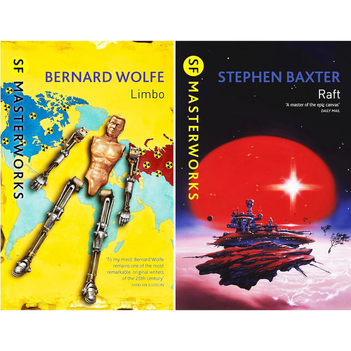 SF Masterworks Collection – Exploration of Consciousness, Isolation & Survival in Limbo by Bernard Wolfe & Raft by Stephen Baxter (2-Book Set)
