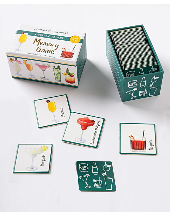 Memory Game: Alcoholic Drinks: A fun, fast-paced, dinner party game for adults, with 60 cards in a plastic-free box