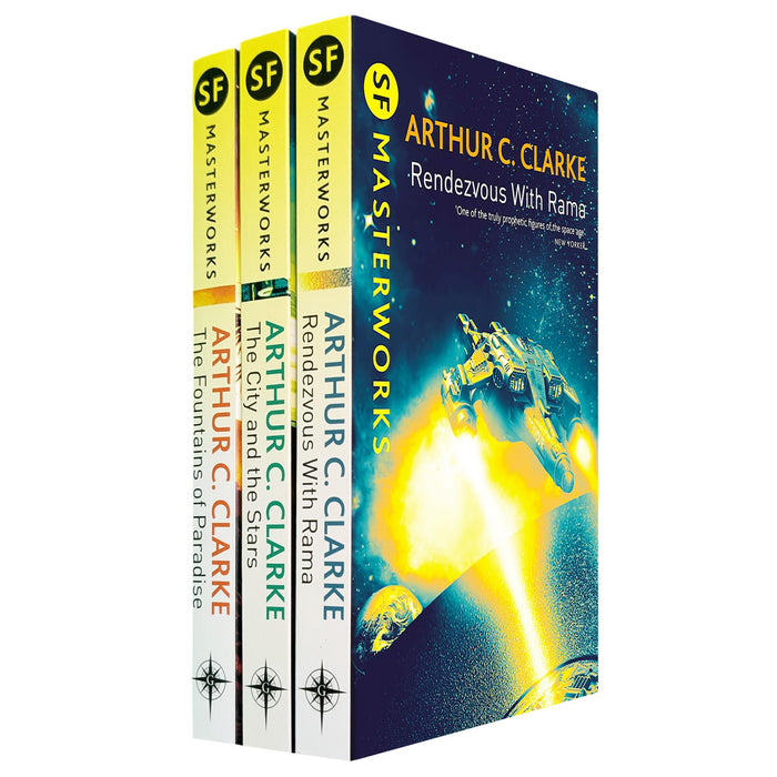 Arthur C. Clarke Collection – SF Masterworks of Space Exploration & Visionary Futures in Fountains of Paradise, The City and the Stars & Rendezvous with Rama (3-Book Set)